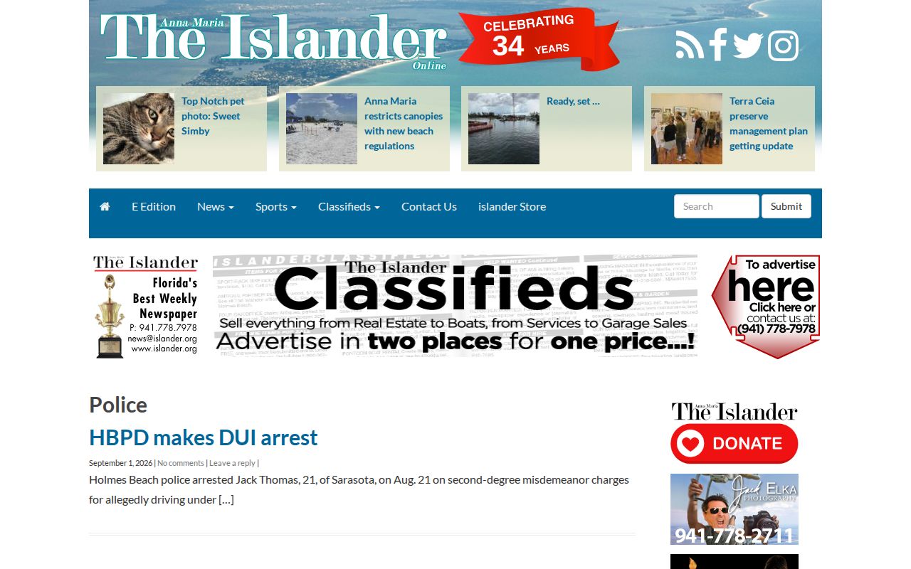Anna Maria Islander police reports for Holmes Beach and island communities